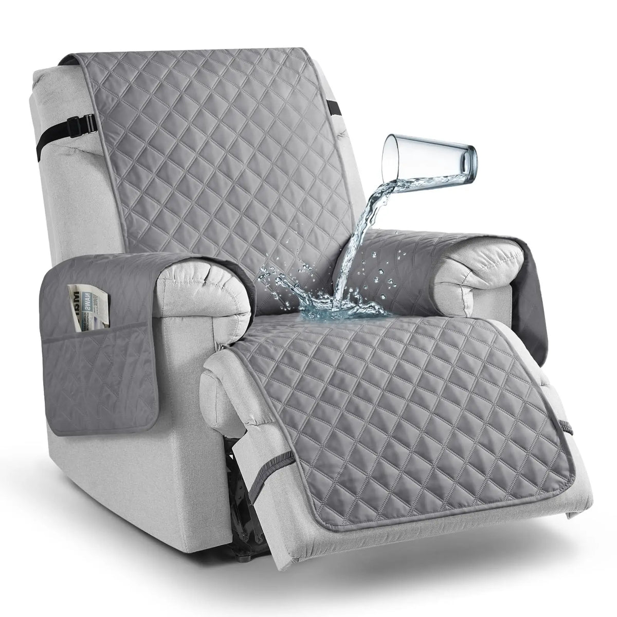 Quilted Recliner Sofa Cover Waterproof Slipcover Anti-slip Chair
