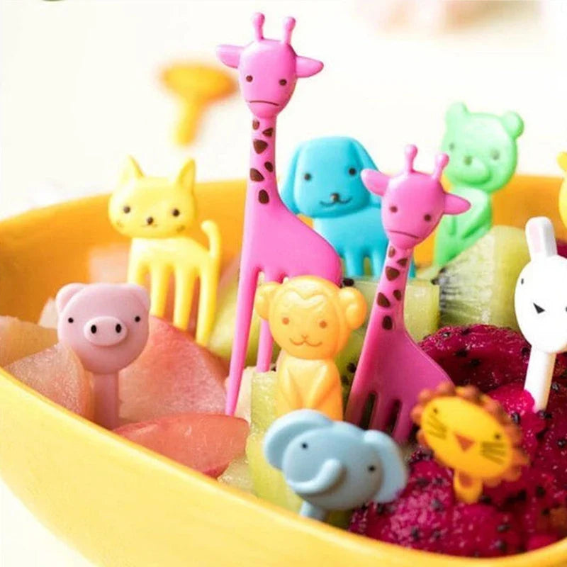 50/60 Pcs Cartoon Fruit Forks – Party Dessert & Snack Picks