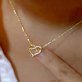 Huitan Heart Pendant Necklace – Silver & Gold | Women's Jewelry