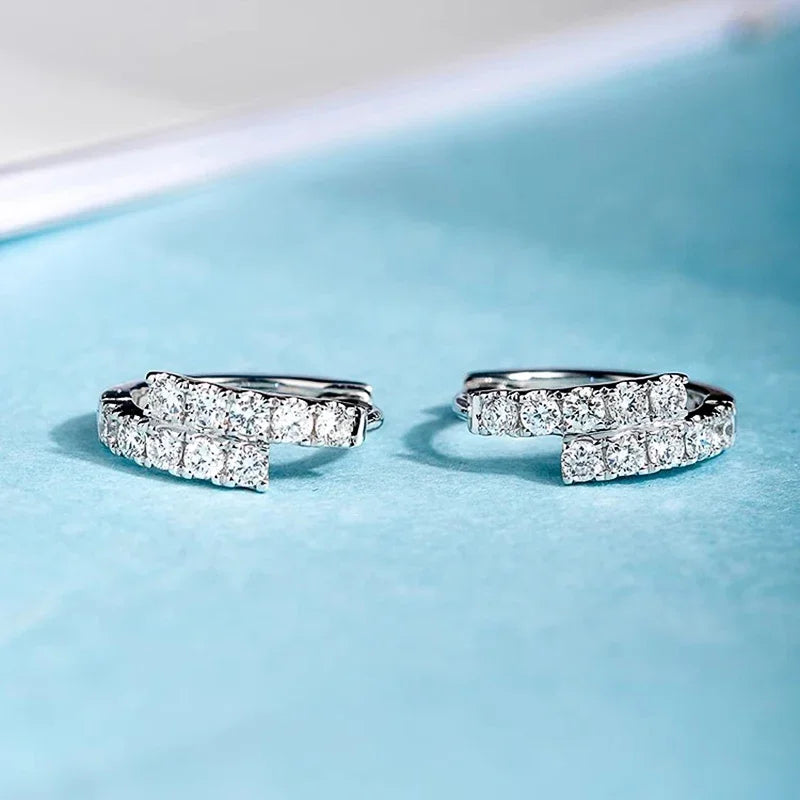 Huitan Cubic Zirconia Shiny Hoop Earrings for Women