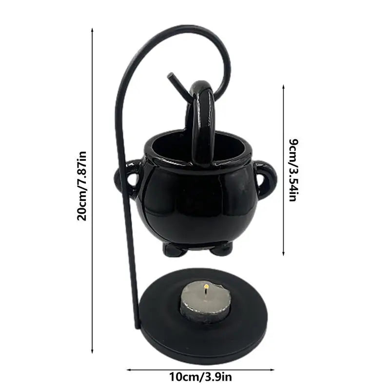Hanging Cauldron Wax Burner Witch Caldron Pot Candle Holder