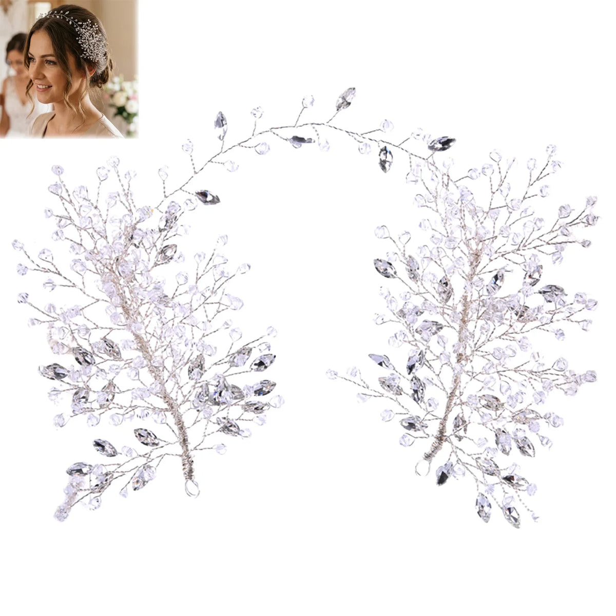 Crystal Rhinestone Bridal Headband | Wedding Hair Accessory
