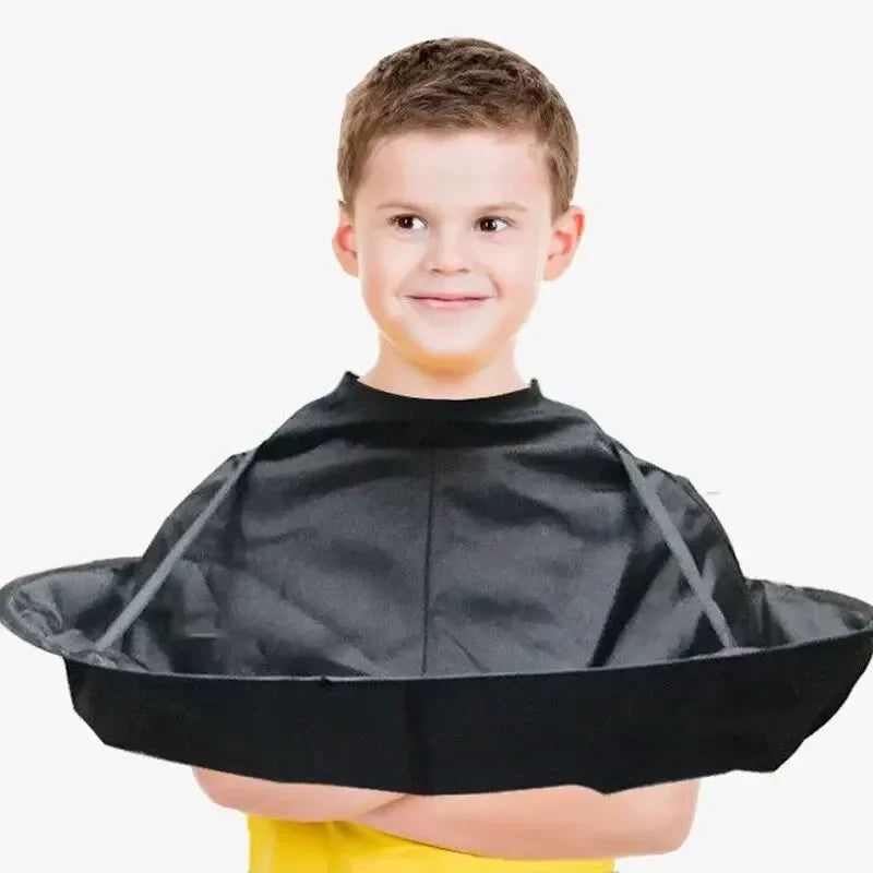 Foldable 3D Haircut Cape – Breathable Umbrella Cloak for Home