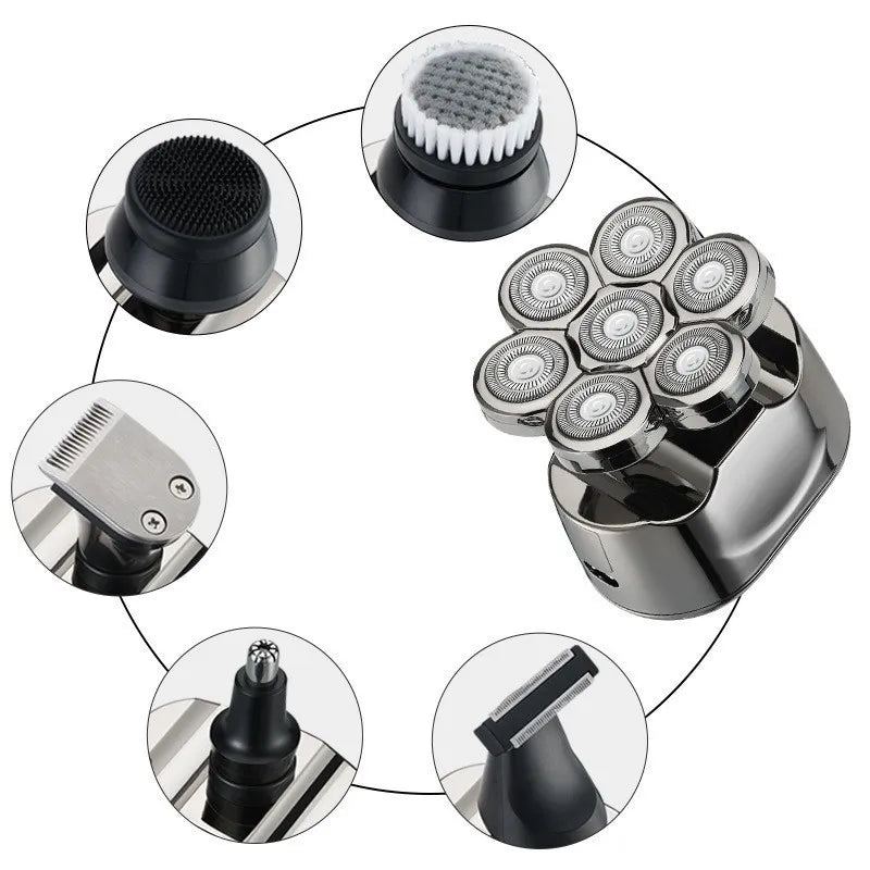 Men's 6-Blade Electric Rotary Shaver – Head & Face Razor