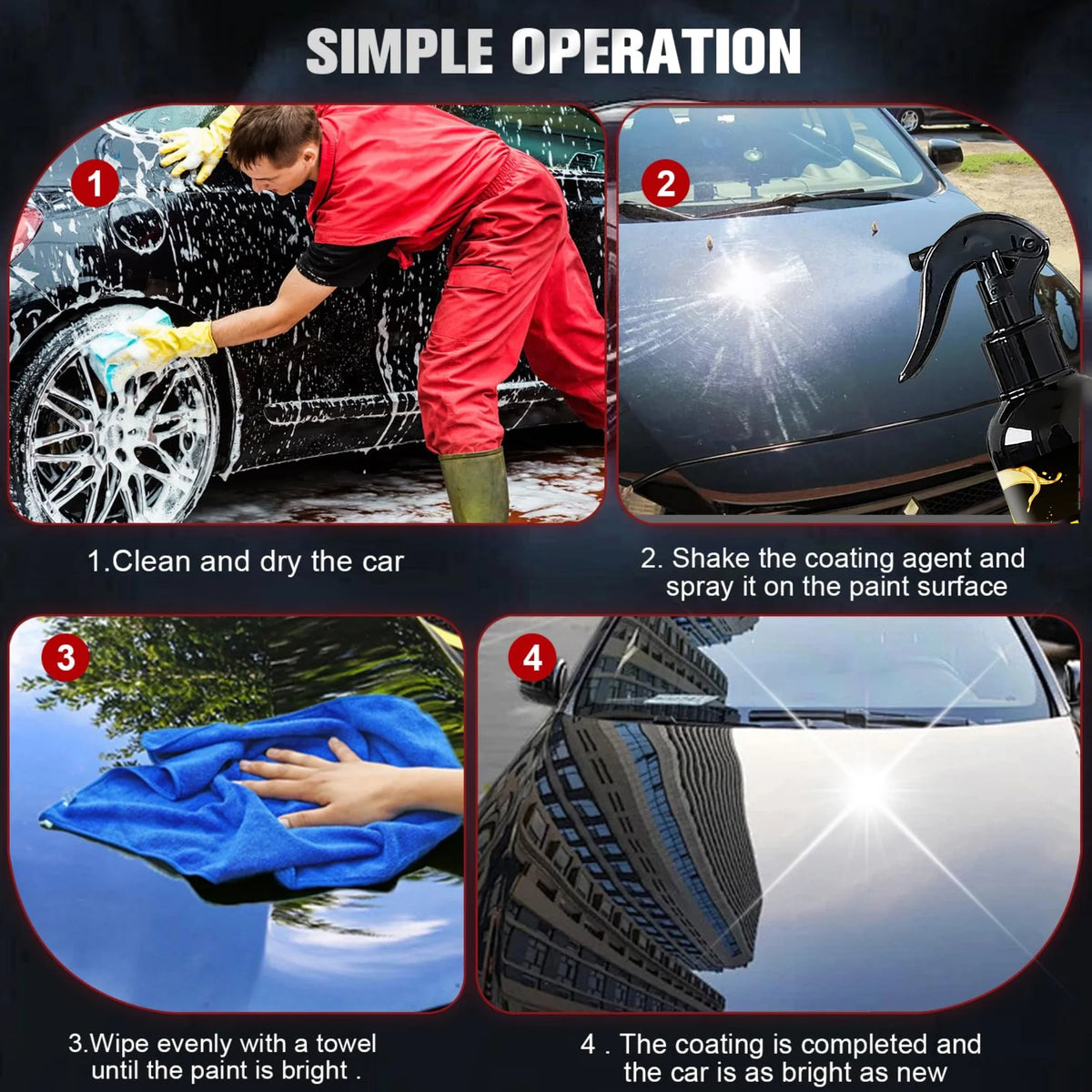 Ceramic Coating Quick Coat Spray – Waterless Wash & Wax Sealant