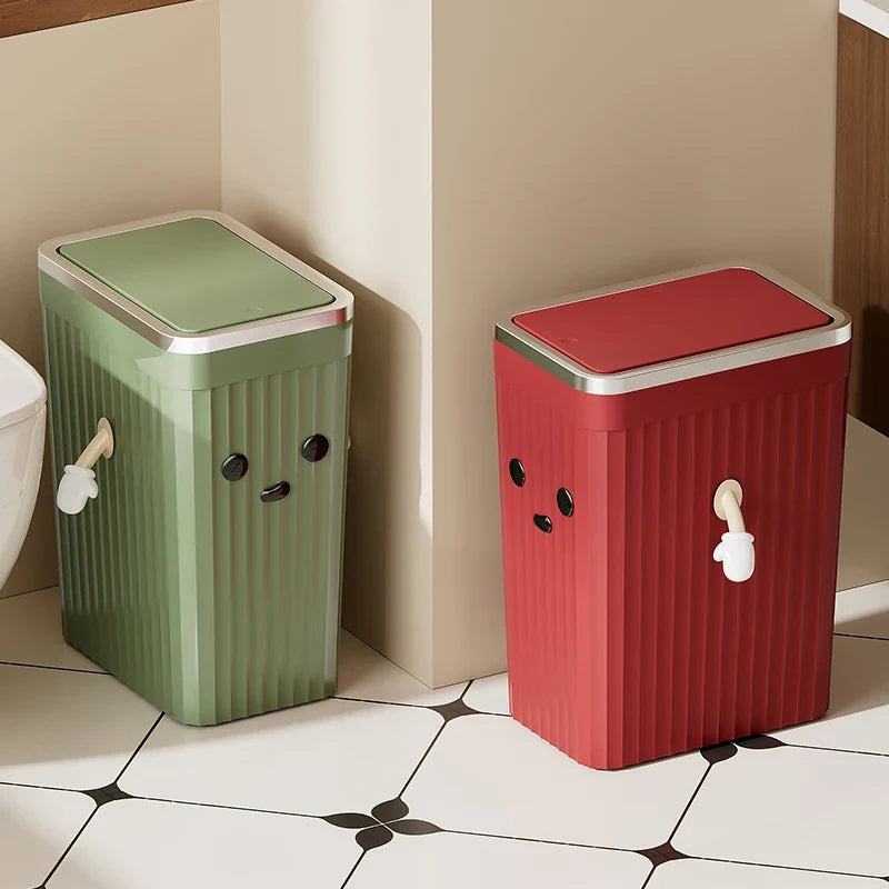 Push-button Waste Bin Large Capacity Non-slip Base Sealed Odour-proof