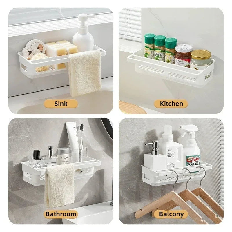 Wall-Mounted Sink Sponge Rack & Drain Basket | No-Drill