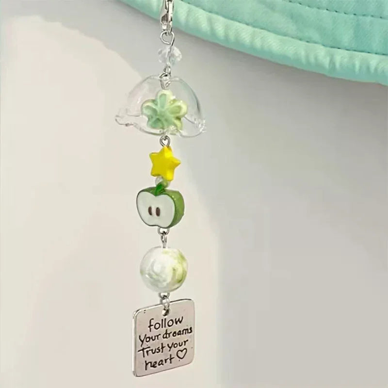 Transparent Keychain Cute Wind Chime Pendant Keyring Mobile Phone