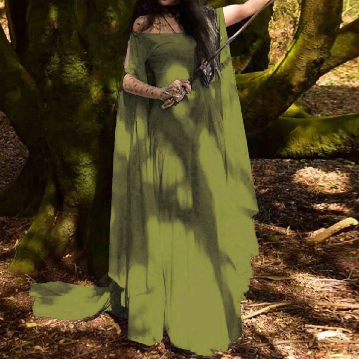 Women's Vintage Halloween Cosplay Maxi Dress | Off Shoulder