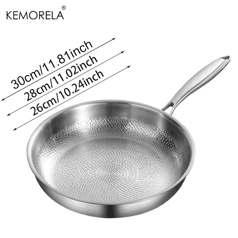 KEMORELA Hammered Steel Non-Stick Skillet 26/28/30cm Induction