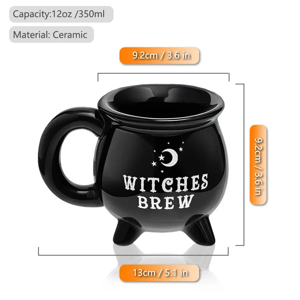 Witch Brew Ceramic Coffee Mug – 350ml Halloween Cauldron Cup