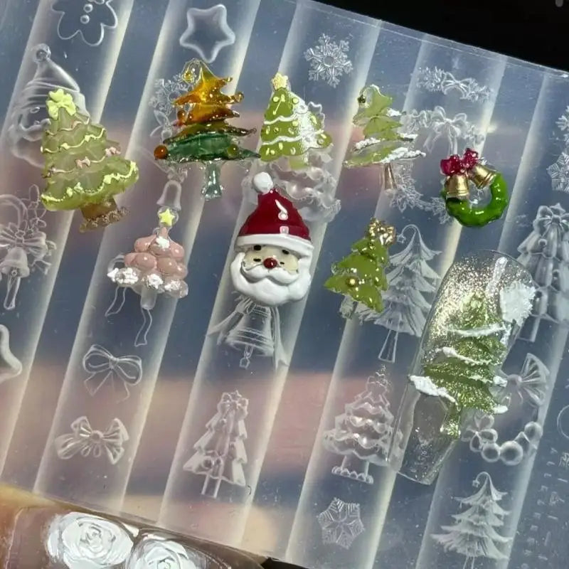 3D Christmas Nail Art Silicone Mold – DIY Holiday Designs