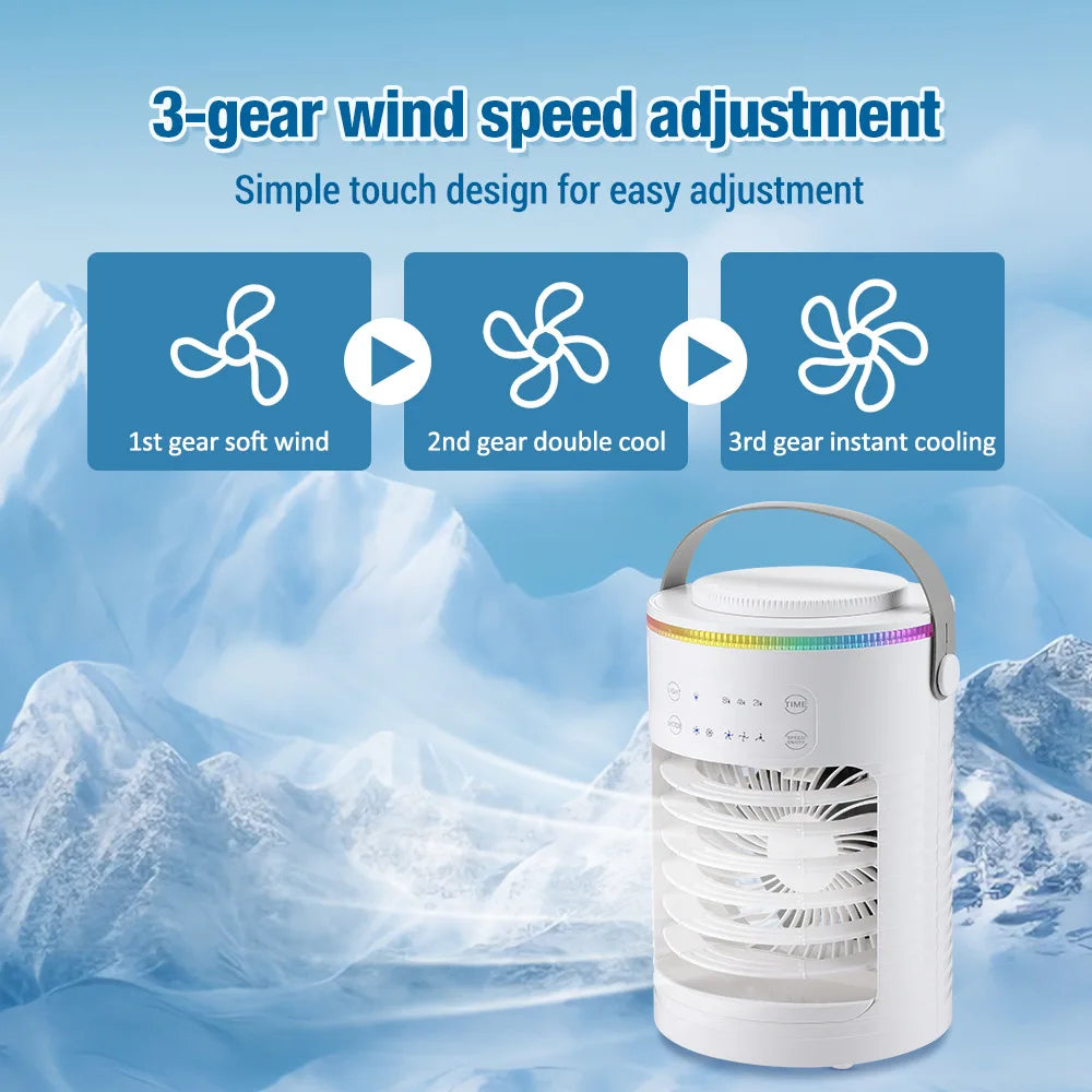 URGGU USB Desktop Misting Fan – 3-Speed Cool Air Humidifier