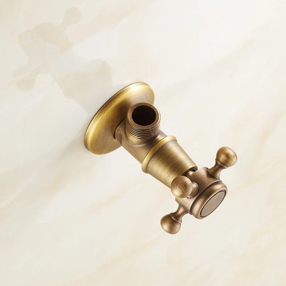 Antique Brass G1/2 Triangle Shutoff Valve – Bathroom Water Control