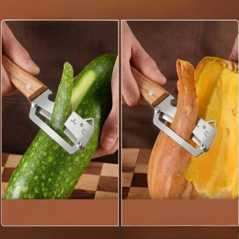 PLYS Wooden Vegetable & Fruit Peeler – Stainless Steel Blade