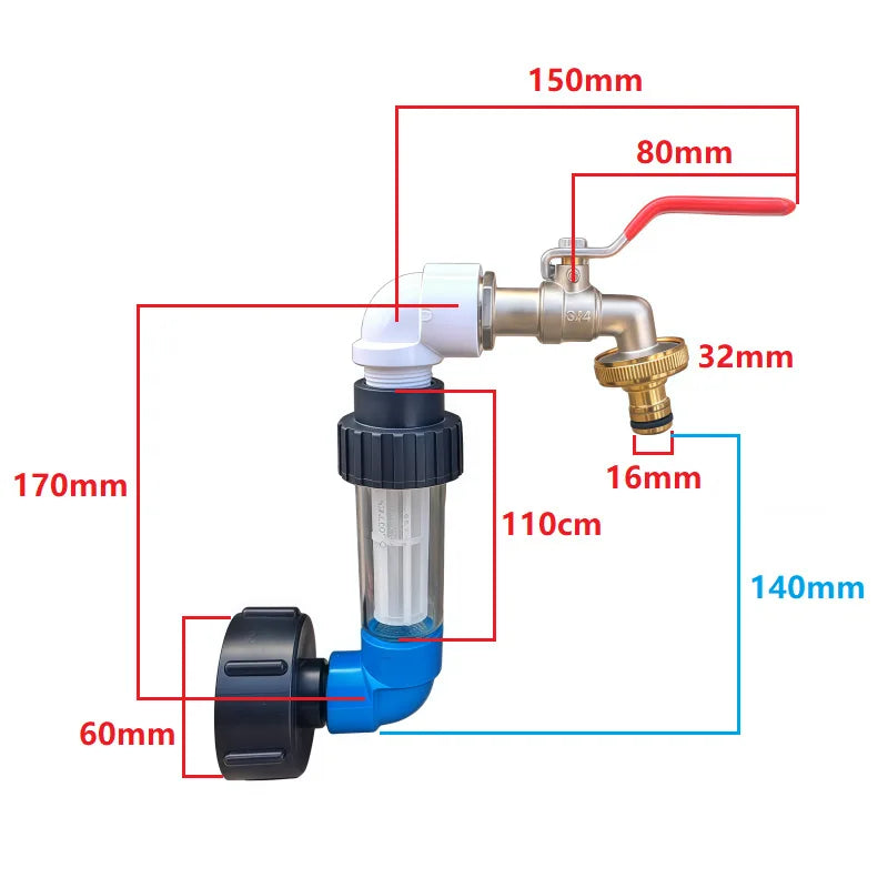 Rain Barrel Spigot Kit – Zinc Faucet & PVC Drainage Adapter