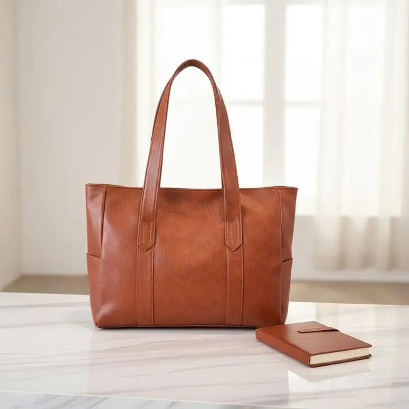 Women's Large Capacity PU Leather Tote Shoulder Crossbody Bag