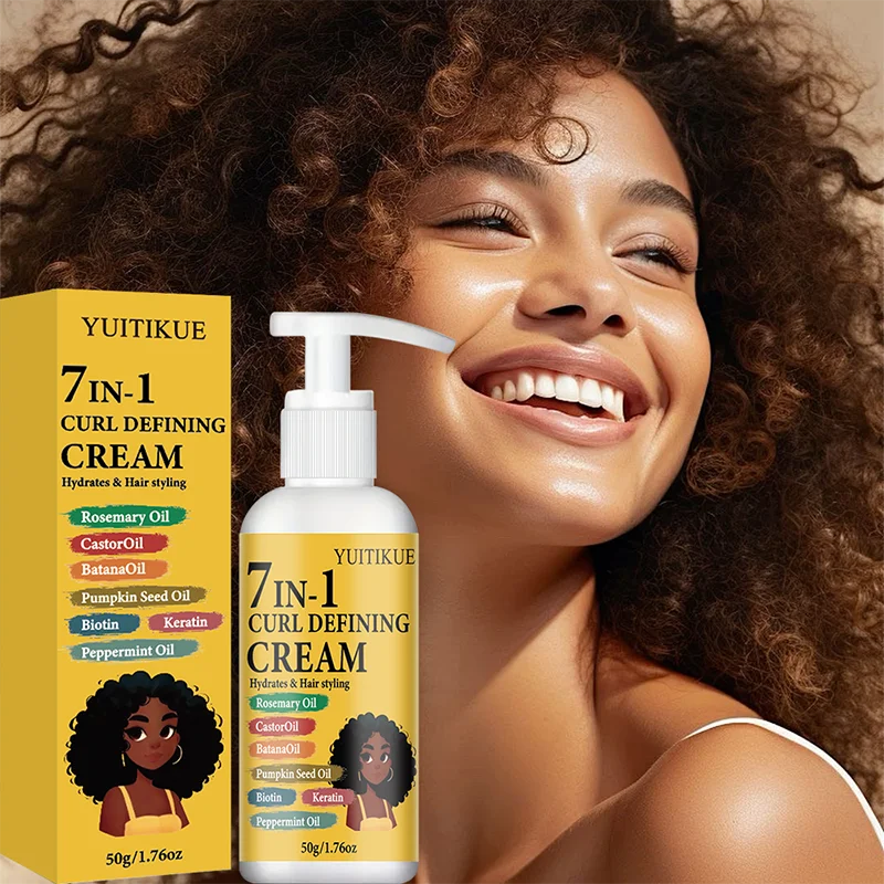 YUITIKUE 7-in-1 Curl Defining Cream | Hydrating, Bouncy Curls