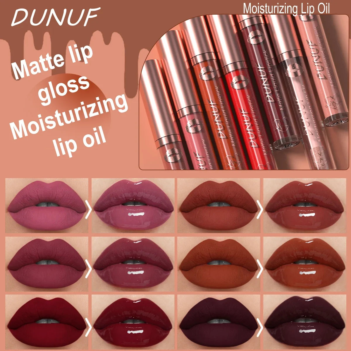 12-Pc Matte Lipstick Set – Waterproof & Long-Lasting Lip Gloss