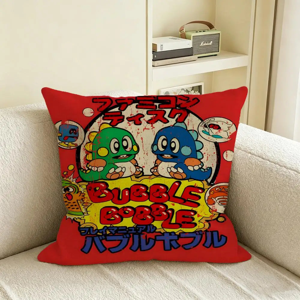 Bubble Bobble Linen Cushion Cover – Sofa, Bed & Chair Decor