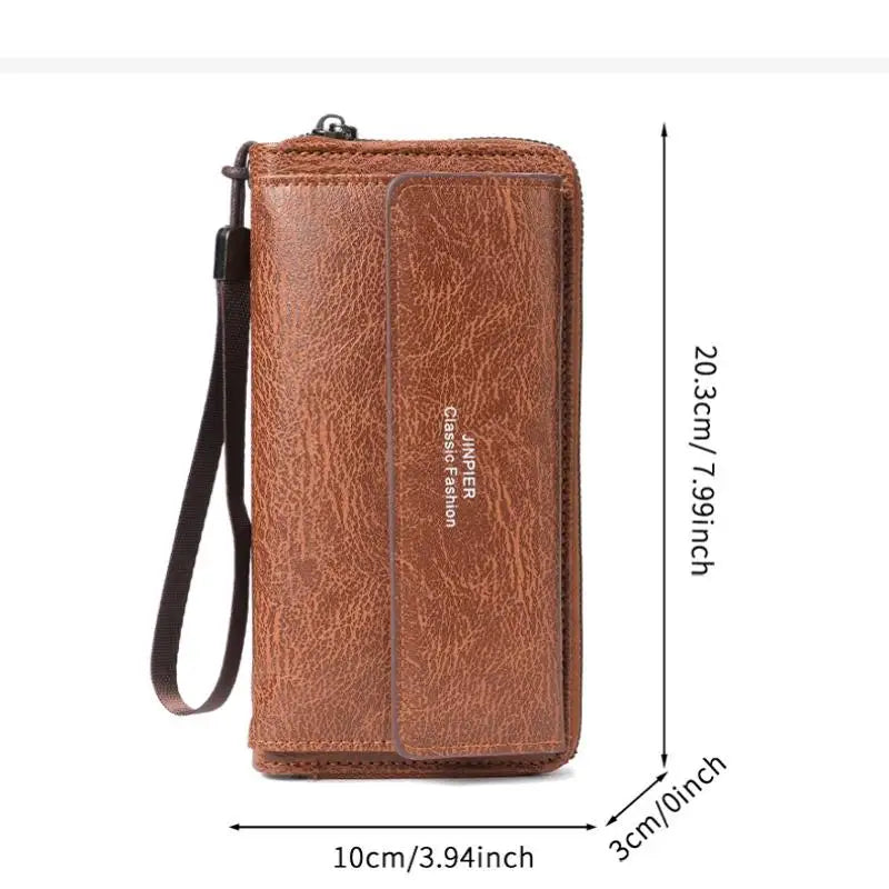 Men's Long Zipper Wallet | Multi-Card Slots & Coin Pocket