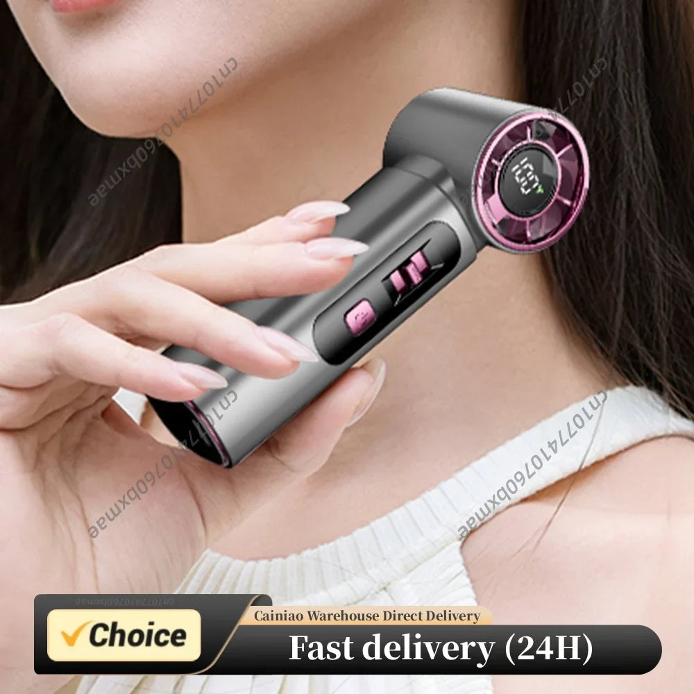 Portable Handheld Turbo Fan Rechargeable Personal 100 Speeds LED