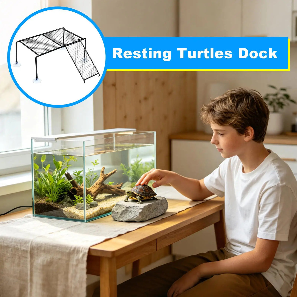 Turtle Basking Dock with Suction Cup | Aquarium Ramp Platform