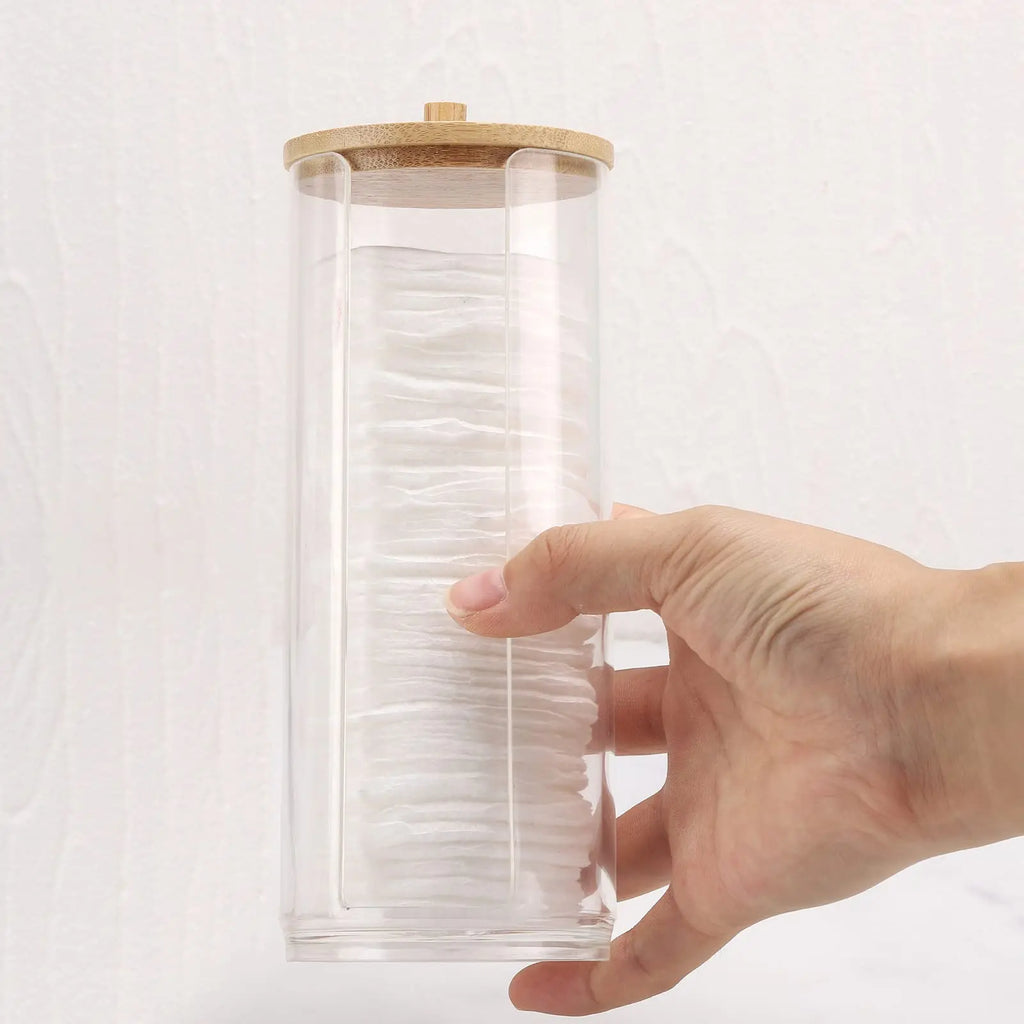 Cotton Pad Holder Bathroom Makeup Organizers Containers Canister