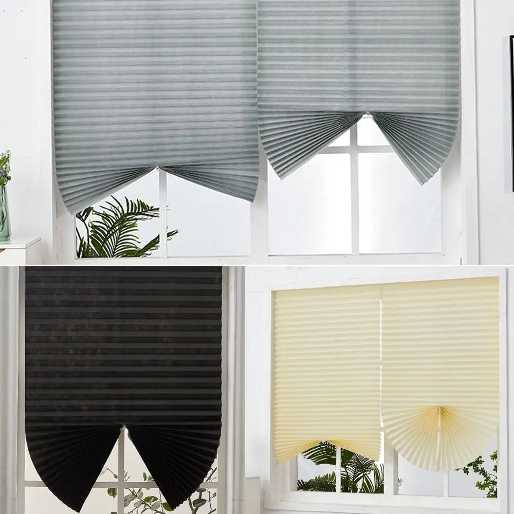 Adhesive Blackout Pleated Window Shade | Temporary Blind