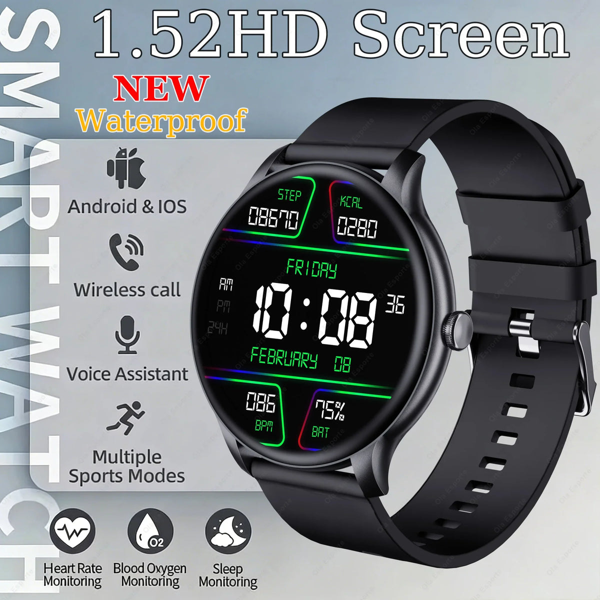 Smart Watch Women Men Full Touch Screen Bluetooth Call Smartwatch