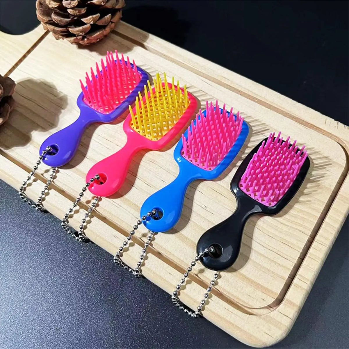Mini Hairbrush Keychain – Compact Portable Travel Hair Brush