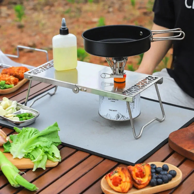 Folding Camping Stove Table – Lightweight Stainless Steel