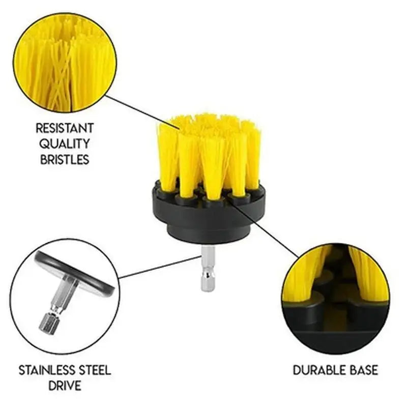 3-Piece Drill Scrubber Brush Set – Bathroom Cleaning Kit