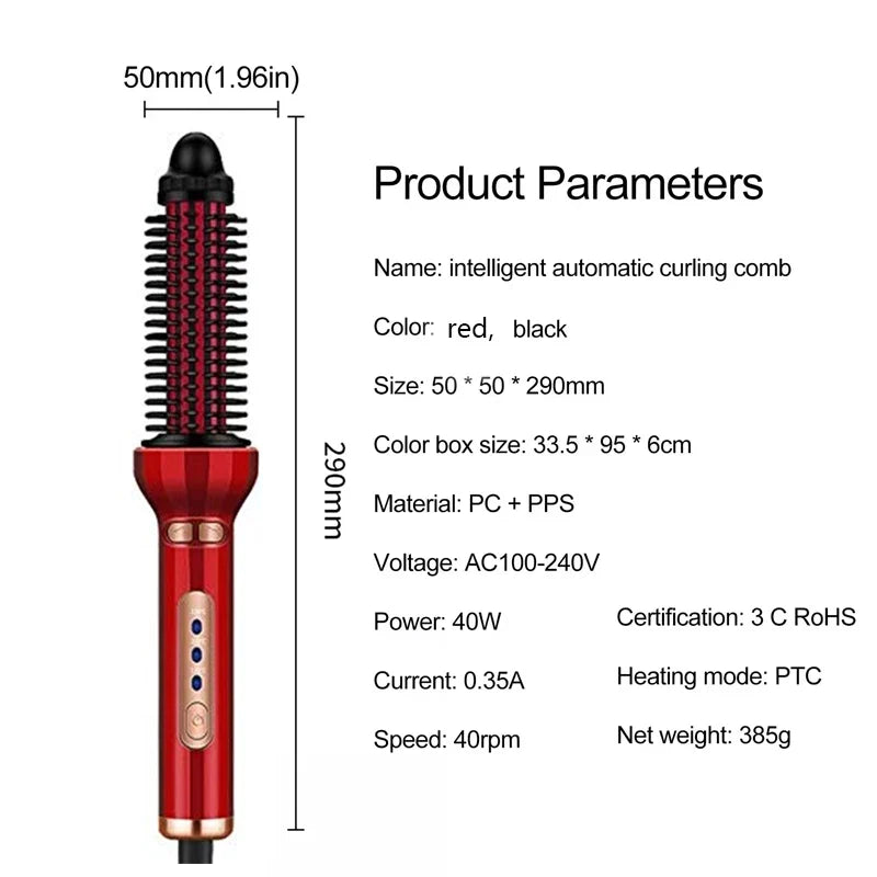 Automatic Ceramic Hair Curler Iron | PTC Heater & LED Display