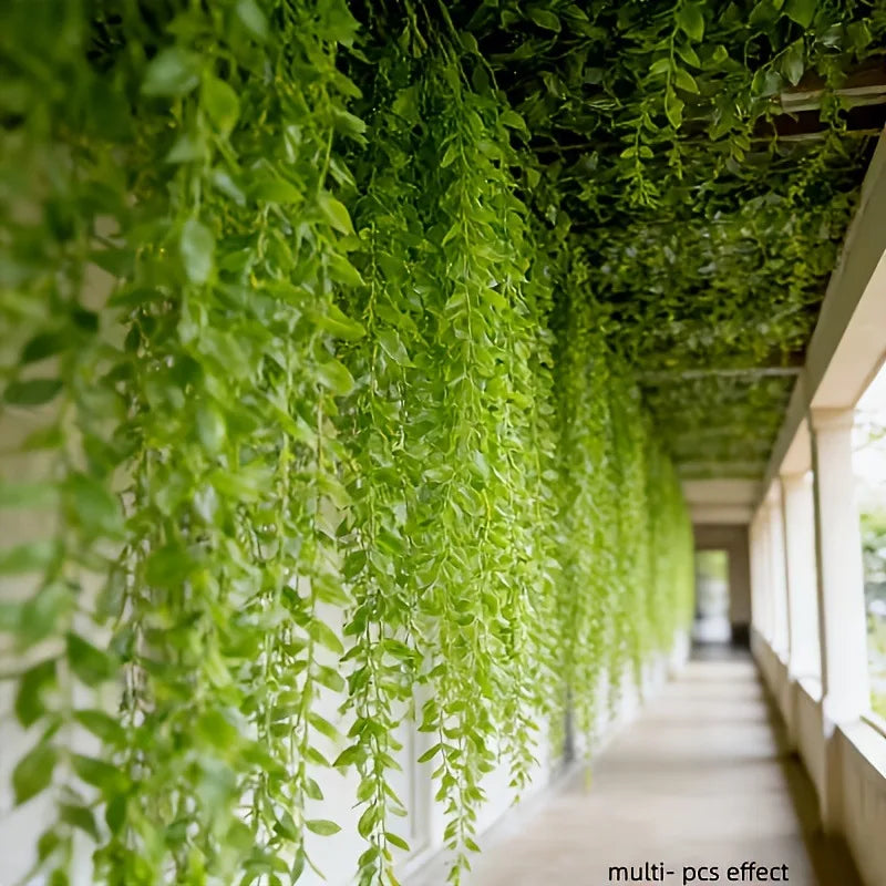 200pcs Artificial Willow Leaf Hanging Vine – Faux Greenery Décor