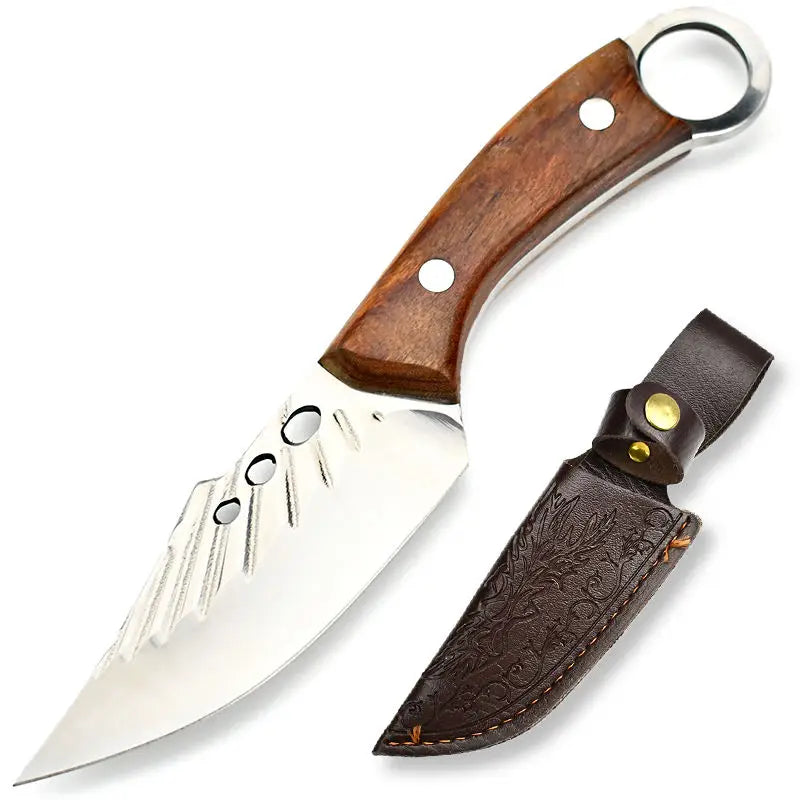 Hand-Forged Ring Knife – Stainless Steel Meat Cleaver