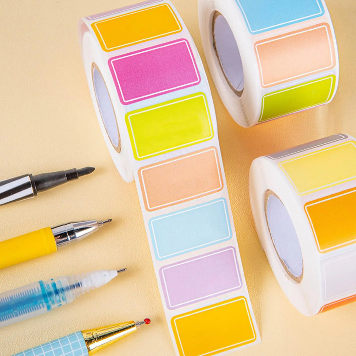 500-Pack Colored Waterproof Label Stickers – Food, Name & Date