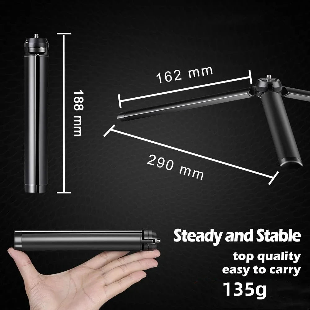 VeFly Mini Desktop Tripod – Aluminum 1/4" Camera Stand