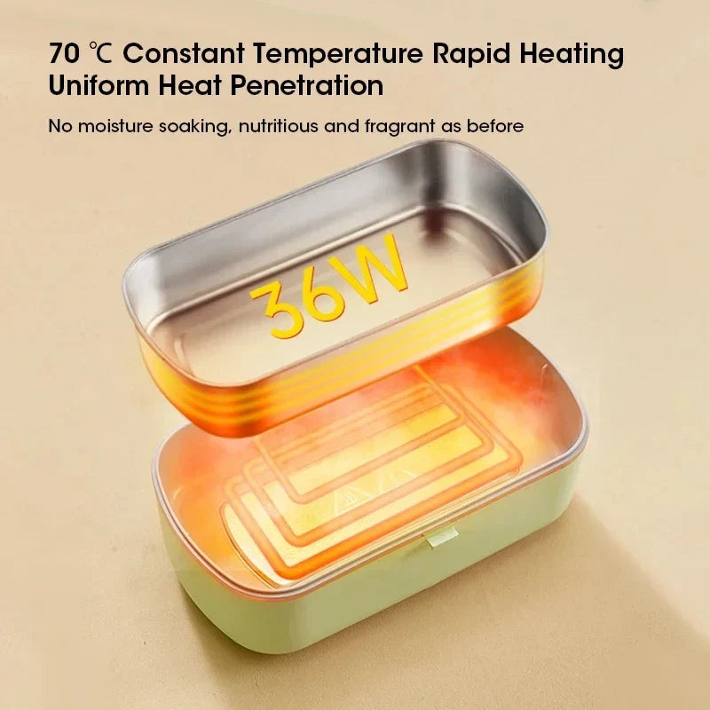 Electric Lunch Box Food Warmer | 304 Stainless Steel Bento Box
