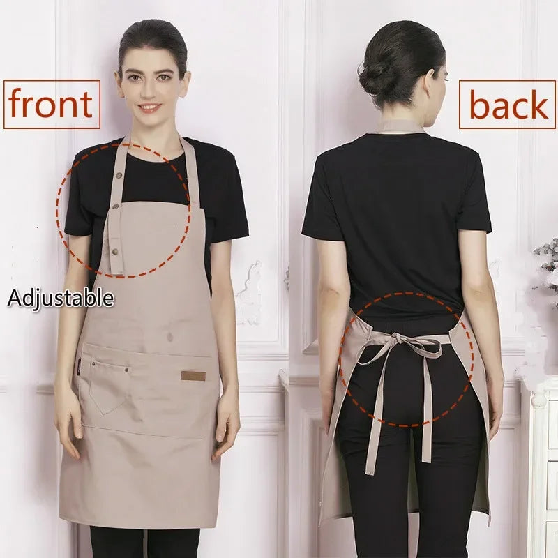 Canvas Bib Apron for Cooking, BBQ & Hairdressing – Unisex