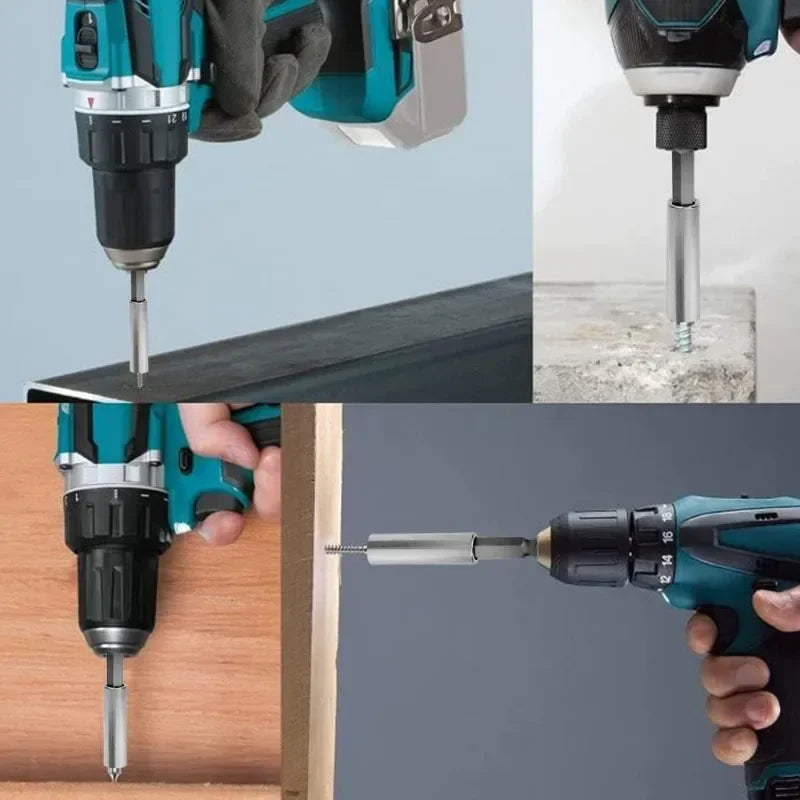 Magnetic Screwdriver Bit Set with Hex Handle & Extension Rod