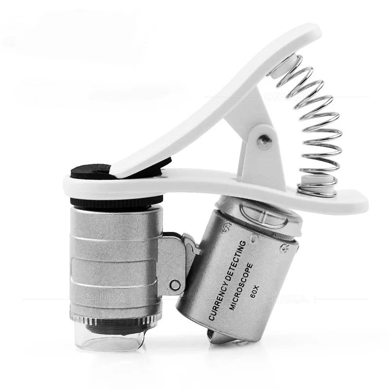 60X Clip-On Phone Microscope Magnifier for Coins & Currency
