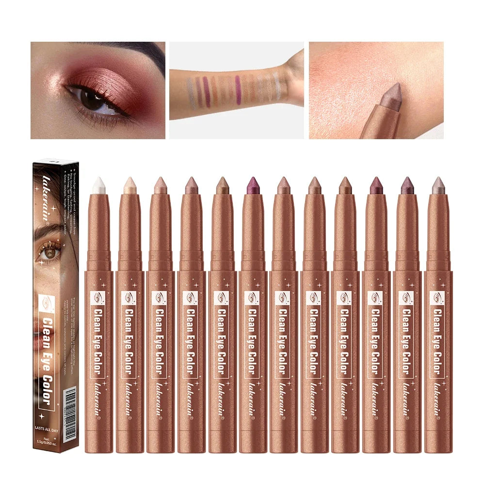 Lakerain Eyeshadow Stick – 12 Shades, Creamy & Smudge-Proof