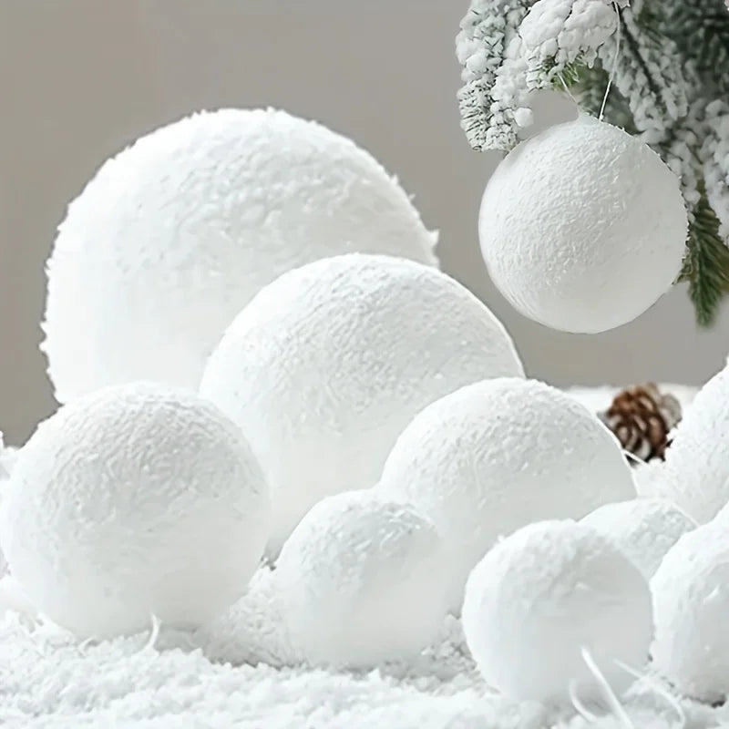 White Foam Christmas Ornaments Elegant Hanging Snowball Decorations