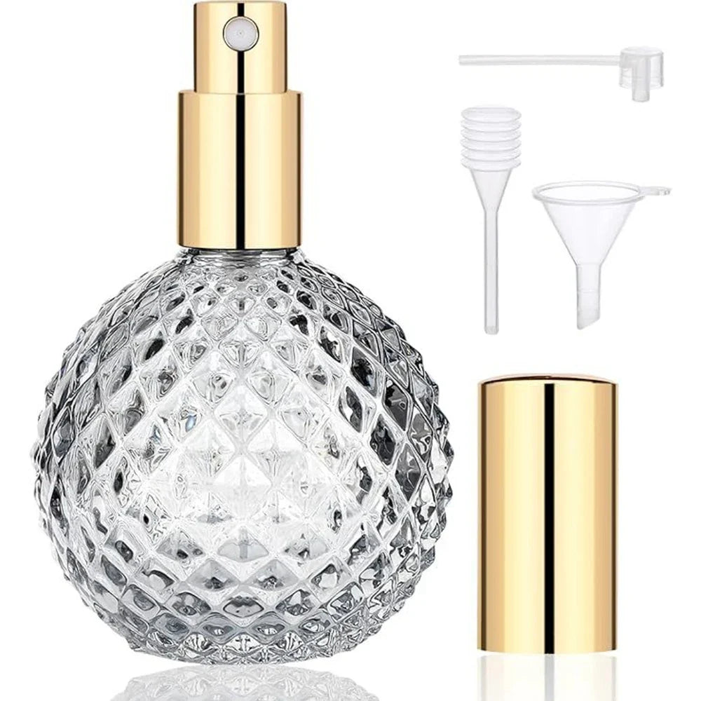 Vintage 100ml Glass Perfume Bottle – Pink Pineapple Spray Atomizer