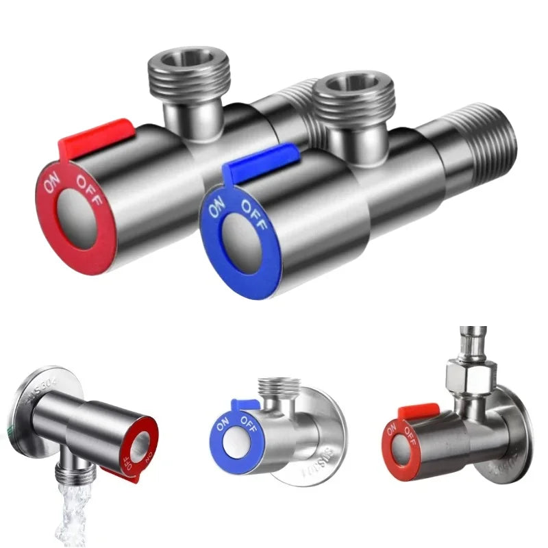 G1/2 Stainless Steel Angle Valve – Hot & Cold Water Inlet