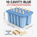 Silicone Popsicle Mold 9/10 Cavity + 50 Wooden Sticks | Ice Pop