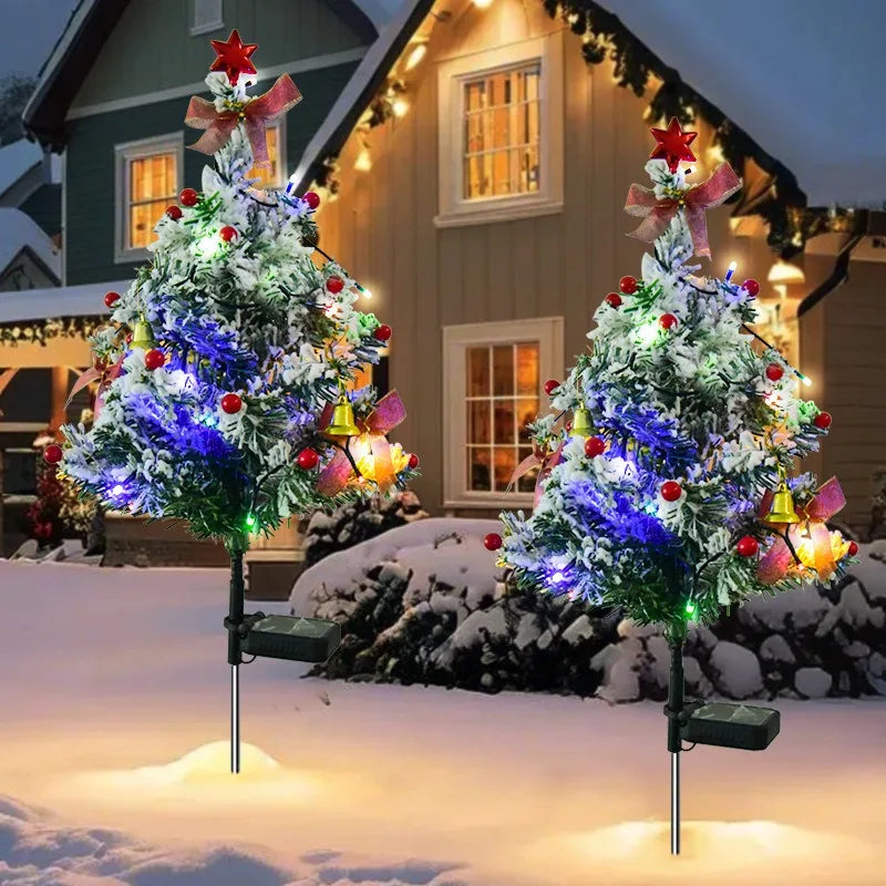 Led Solar Waterproof Christmas Tree Lawn Light Outdoor Snowflake