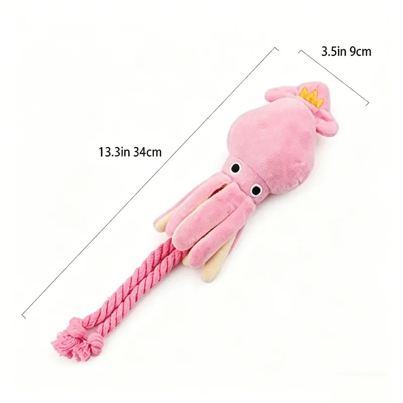 Squeaky Octopus Dog Toy | Cotton Rope Chew Toy for Puppies