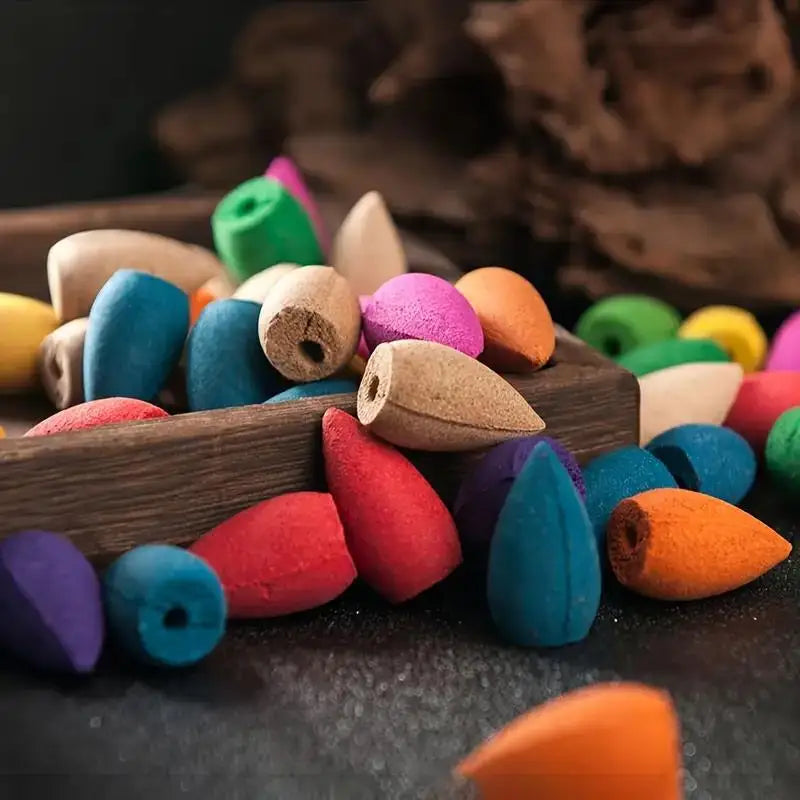 60-Pack Natural Incense Cones – Sandalwood & Floral Scents